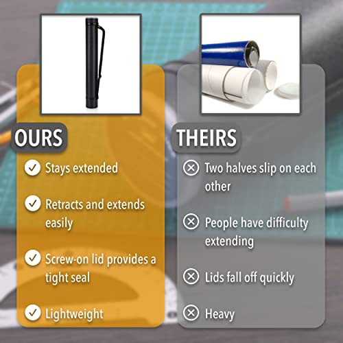 Mr. Pen- Poster Storage Tube with Strap, 25"-40" Extendable