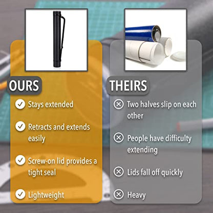 Mr. Pen- Poster Storage Tube with Strap, 25"-40" Extendable