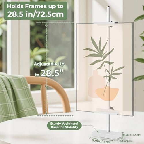 Rofio Adjustable Tabletop Easel, Picture Frame & Sign Display Stand, White - color: White