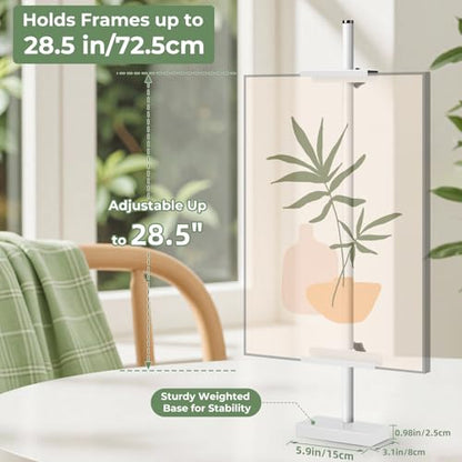 Rofio Adjustable Tabletop Easel, Picture Frame & Sign Display Stand, White - color: White