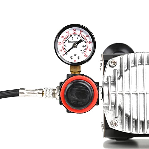MEEDEN Airbrush Compressor Kit - 1/5 HP Quiet Air Compressor for Model Painting with 6 Feet Hose - color: Single - Yellow