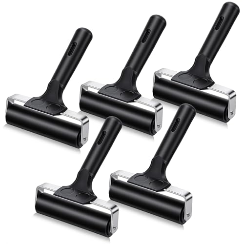 5-Pack 4.3" Rubber Roller, Hard Brayer Rollers for Crafting Printing Inking | This 5-pack rubber roller set includes durable brayer rollers for crafting, printing, and inking.