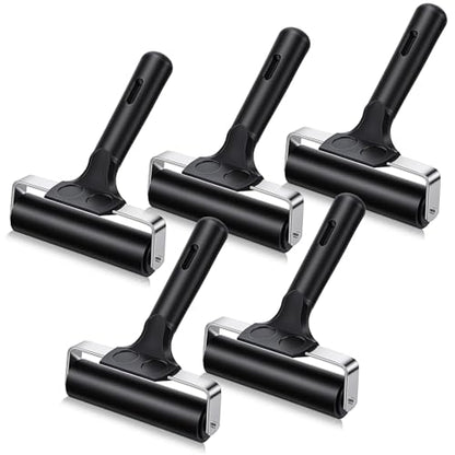 5-Pack 4.3" Rubber Roller, Hard Brayer Rollers for Crafting Printing Inking | This 5-pack rubber roller set includes durable brayer rollers for crafting, printing, and inking.