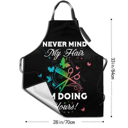 Giwawa Unisex Adult Apron Waterproof Stain Resistant Kitchen Cooking Apron with 2 Pockets for BBQ Grill Painting - color: Hairstylist