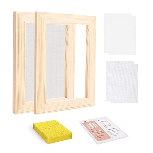 Worown A6 Wooden Paper Making Screen Kit,Paper Making Frames, Mould and Deckle for DIY Crafts - size: A6