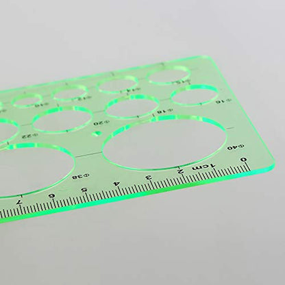 Angrox Geometric Drawings Templates Measuring Geometry Rulers 15 Pcs with 1 Pack File Bag for Design School Studying Office Building…
