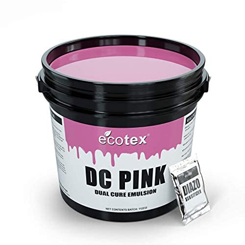 Ecotex® DC Pink Dual Cure Photo Emulsion - Screen Printing Emulsion, 1 Qt | Photo Emulsion For Silk Screens And Fabric - Works With Plastisol And Water Based Ink, Diazo Included, Made In The USA, 1 Qt - size: 32 fl oz