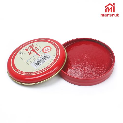 3Pcs Hanko Stamp Ink Pad, Inkan Name Ink Paste for Stamping, Round Calligraphy Red Seal Ink Pads, Chinese Stamps Inkpad Box New for Hanko Name Chop Painting Sealing (30g Per One, Red)