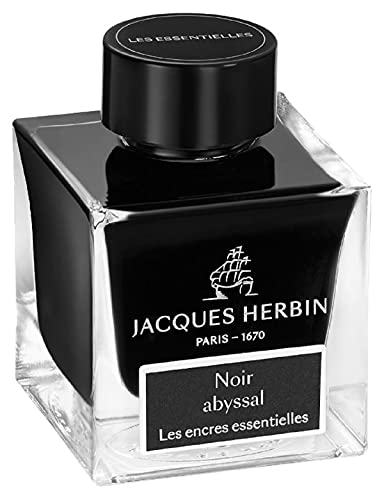 Herbin Hbj13109 Jack Essential Ink 50ml "Deep Sea Black" for Fountain Pen, Glass Pen, Dip Pen