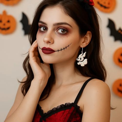 8pcs Halloween Clay Cutters for Polymer Clay Earrings | Spooky owl, bat, ghost, skull and doll shapes for clay earrings, charms, pendants and Halloween crafts - color: Halloween Devil