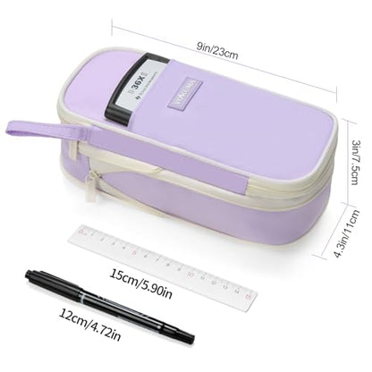 YOKUMA Cute Pencil Case for Girls Big Capacity Pencil Pouch Bag Box,Purple | Expandable,Cute,Durable Zipper,Lightweight,Aesthetic,Back to School Supplies Gift for Kids Students College Adults Preppy - color: Purple