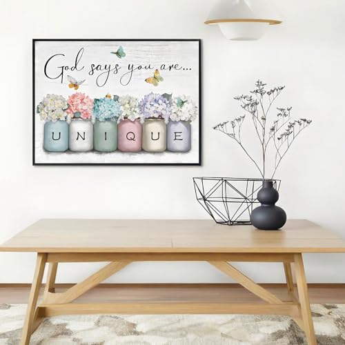 Shouruihua Diamond Painting Kits for Adults, Inspirational Diamond Art Kits | Unique, Bible Verse, Gem Art, Diamond Dotz Kits, Diamond Dots, Full Round Drill Diamond Painting Kits Beginner, 15.7x11.8 in - color: God Says You Are Unique
