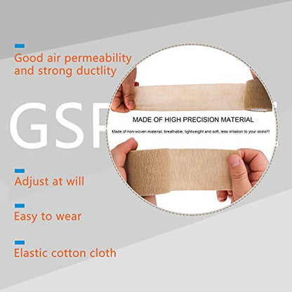 Self Adherent Cohesive Bandages Wrap 24 Count 2" x 5 Yards, Medical Tape, Adhesive Flexible Breathable First Aid Non Woven Rolls, Stretch Athletic, Ankle Sprains & Swelling, Sports (Pack of 2) - color: Beige, size: 24 Count (Pack of 2)
