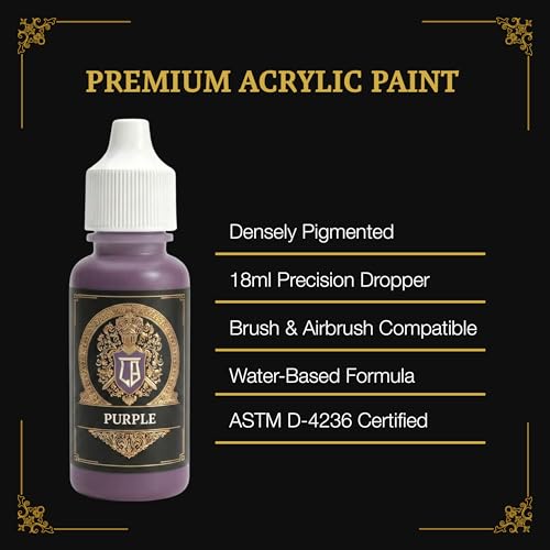 Ludus Bellum Miniature Paint Purple Color 18ml Precision Dropper Bottle | Professional Acrylic Paint for Miniatures & Models, Provides Quality Acrylic Tones and Shades for Warhammer 40K D&D Figures - color: Purple