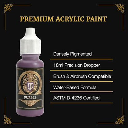 Ludus Bellum Miniature Paint Purple Color 18ml Precision Dropper Bottle | Professional Acrylic Paint for Miniatures & Models, Provides Quality Acrylic Tones and Shades for Warhammer 40K D&D Figures - color: Purple