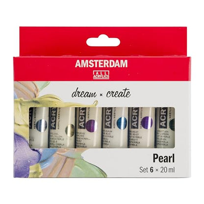 Amsterdam Standard Series Acrylic Paint Set, Pearl, 0.6 fl oz, 6 Count