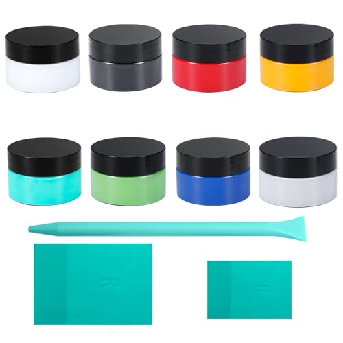 Chalk Paste Paint Set with 3 Silicone Squeegees | Stencil Paint & Silk Screen Paint Kit | Chalk Finish DIY Craft Paint for Wood, Fabric, Furniture, Signs & Home Decor 8-Color - color: 8 Pcs Chalk Paste Starter Kit
