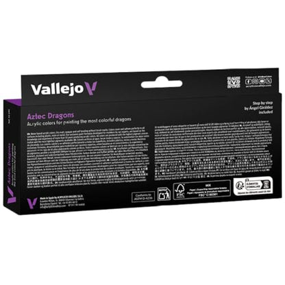 Vallejo - Aztec Dragons Acrylic Paint Set | Game Color | Fantasy Color Series Miniature Model Kit for a High Pigment Matte Finish | 8 Bottles x 18 ml. (0.60 fl.oz) - style: Aztec Dragons