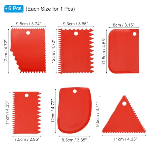 PATIKIL 6 Pcs Plastic Clay Scraper, 1 Set Pottery Tools Soft Carving Scraper Kit Clay Sculpting Tools Ceramics Cutter for Beginners Pottery Modeling, Red - color: Red