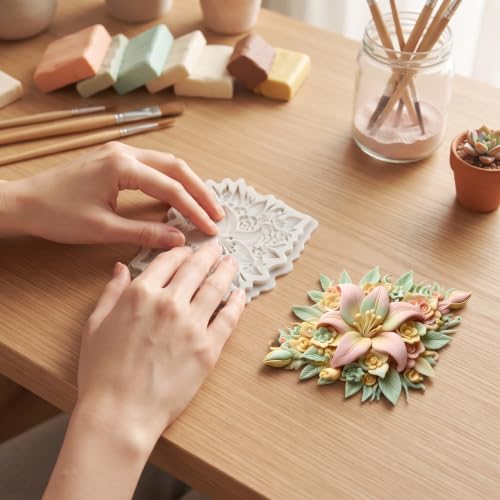 Lily Flower Silicone Molds Flower Leaves Polymer Clay Mold - color: Style C