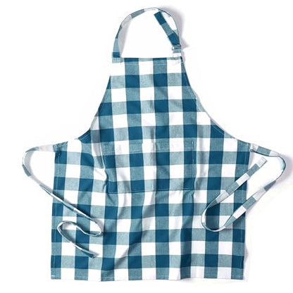 Native Fab Kitchen Apron 2 Pack - 100% Cotton Adjustable, Durable Apron with Pockets, Perfect for Cooking, Baking, Grilling - color: Buffalo, Teal Green