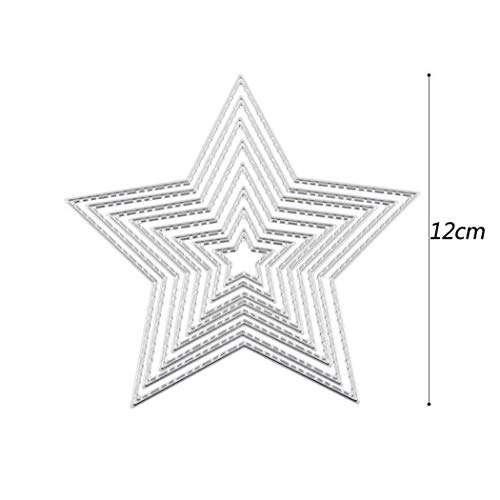 8 Stars Metal Cutting Dies Pentagram Frame Dies for Card Making Handmade Scrapbook Album Paper Embossing Tool - style: Five-pointed Stars
