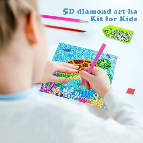 Labeol Diamond Art Kits for Kids Crafts for Girls Ages 6-8-10-12 Easy to DIY Creative Diamond Art Sticker Craft by Numbers Kits for Kids and Adult Beginners (4 Pack boy) - style: 4 pack boy