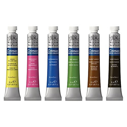 Winsor & Newton Cotman Watercolor Paint Set, 6 Colors, 8ml (0.27-oz) Tubes - style: 6 Tube Set 8ml