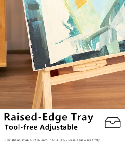 DJAR Wooden A-Frame Art Easel Stand for Painting, Signs & Posters | Holds Canvas up to 41.7", 0-20°Angle Adjustment, Drawing & Art Display, Folding Design, Ideal for Students, Adults, Beginners
