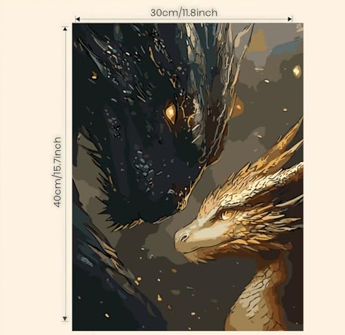 BYGFHLYW Animal Dragon Paint by Numbers Kit for Adults Beginners - color: PB322-1