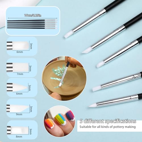 Dotting Tools, Silicone Clay Sculpting Tool, Clay Tools | Polymer Clay Tools, Clay Sculpting Tools with 15 PCS Modeling Dotting Tool, Embossing Tool for Modeling, Nail, Painting - color: Color B