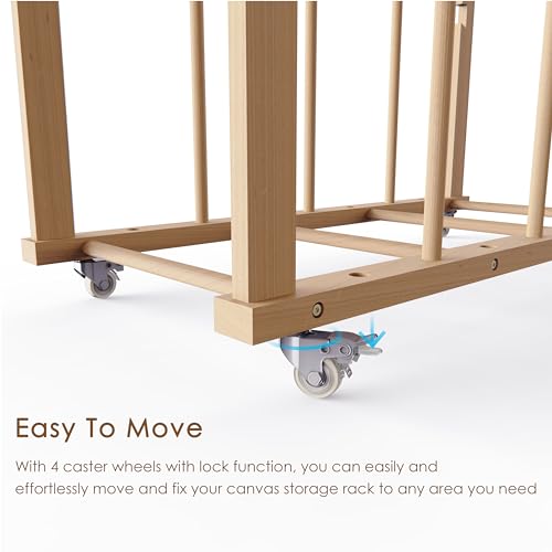 Art Storage Rack, Art Canvas Storage, Art Drying Rack, Canvas Boards Rack Art Storage with Handle & Caster Wheels for Drawing Board, Panel, Paper Pad for Art Studios, Artworks, Gallery - size: 18"D x 39.5"W x 32.5"H