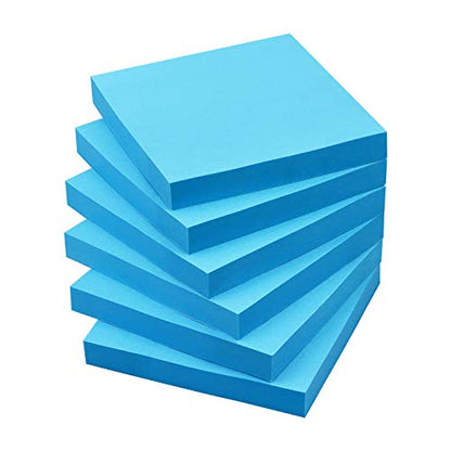 OSBOO Sticky Notes 3x3 with Bright Colors, 6 Pads 100 Sheets/Pad (Blue) | Bright Blue Self-Stick Notes Pads, 600 Sheets Total, Easy to Stick and Remove, Perfect for Office, School and Home - color: Blue