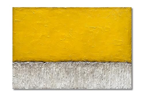 NANKAI Art Art 30x45 Inches Modern Minimalist Art Painting in Gray and Yellow Texture Abstract Art Oil Painting Home Office Corridor Wall Decorative Art - color: Nkhb244