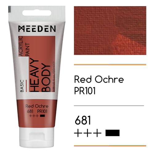 MEEDEN Acrylic Paint Red Ochre: 100ml/3.38oz x 2 with Titanium White - color: Red Ochre, size: 2 Tubes