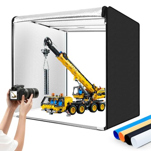Photo Studio Light Box, 32"x32" Professional Dimmable Shooting Tent Kit with 210 LEDs Lights & 4 Color Backgrounds for Product Photography - size: 32 x 32 inches