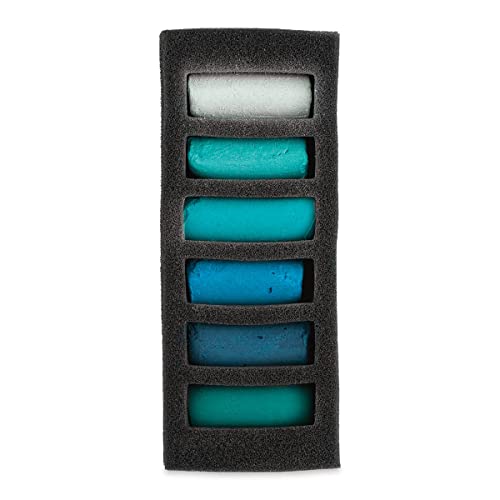 SENNELIER Extra-Soft French Pastel for Professional Artists, Emerald Sea inspired Half Pastel Set of 6 - color: Emerald Sea