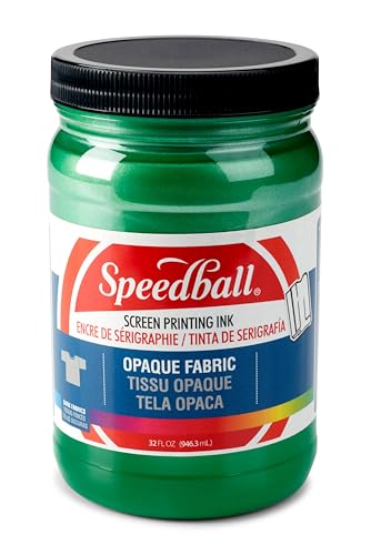 Speedball 004824 Opaque Fabric Screen Printing Ink, 32 fl. oz, Emerald - color: Emerald