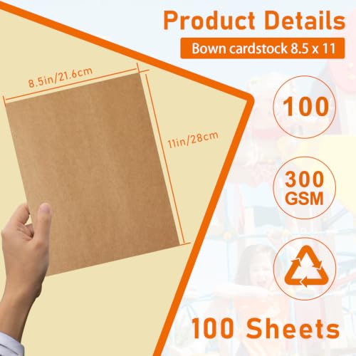 Guakicae 100 Sheets Brown Cardstock 8.5 x 11 Certificate Paper 110lb | Heavyweight Paper Flat Card Stock for DIY Wedding Invitations, Thank You Cards, Birthday, Festival Blessings - color: Brown, size: 8.5x11-100pcs