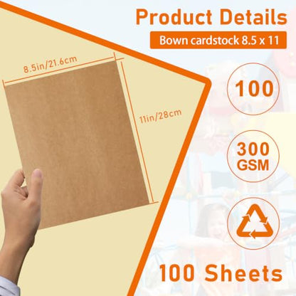 Guakicae 100 Sheets Brown Cardstock 8.5 x 11 Certificate Paper 110lb | Heavyweight Paper Flat Card Stock for DIY Wedding Invitations, Thank You Cards, Birthday, Festival Blessings - color: Brown, size: 8.5x11-100pcs