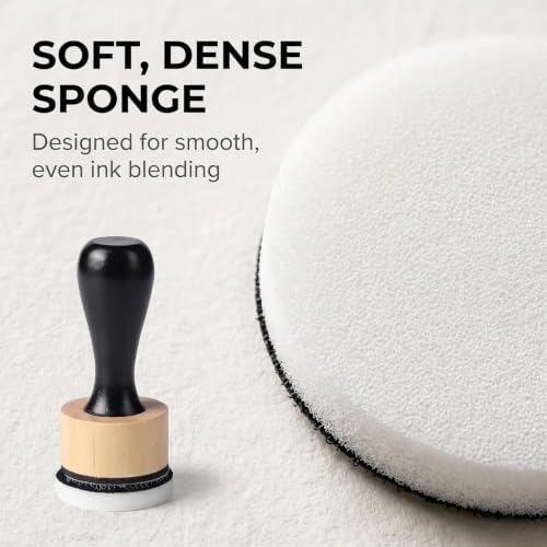 13 Pcs Ink Blending Tool Set, 1 Wooden Handle & 12 Domed Sponge Refill Pads for Stamping, Scrapbooking, Card Making, Distress Ink Art Supplies
