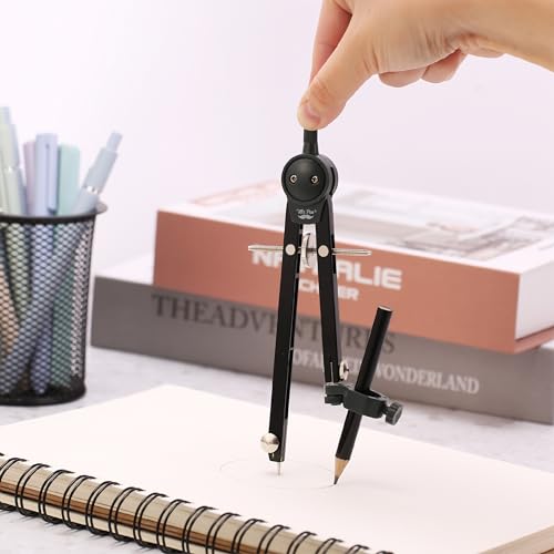 Mr. Pen- Metal Geometry Compass, Center-Wheel Design - color: Black