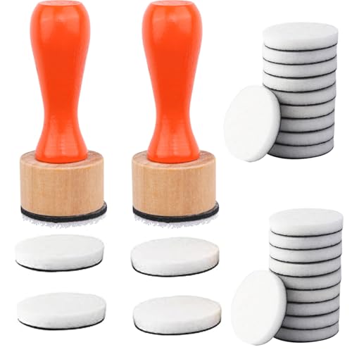 26 Pcs/Sets Ink Blending Tool Sets, Include 2 Pcs Round Ink Mini Applicator Tools and 24 Pcs Replacement Refill Foam Pads for Drawing Distressing Blending Scrapbooking & Stamping Supplies (Orange) - color: Orange