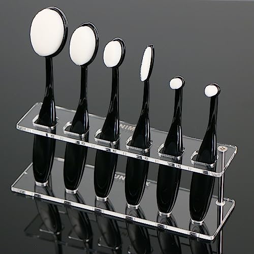 UNIMEIX 6 Pack Blending Brush for Card Making Crafting Ink Blender Brushes Set Tool Paper Background Brush Drawing - color: White, size: 6 Pack Brush with square holder