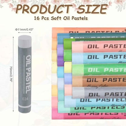 MECCANIXITY Soft Oil Pastels, Oil Pastel Crayons Vibrant Color Blendable Art Supplies for Painting Drawing Blending Painting Artists Beginners Professional(Light Gray, Pack of 16) - color: Light Gray