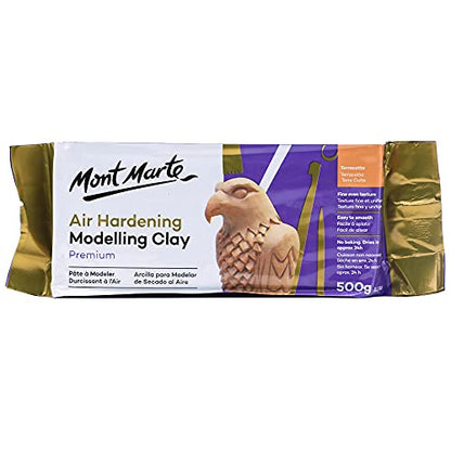 Mont Marte Premium Air Hardening Clay, Terracotta, 500g (1.1lb), No Baking Required - color: Terracotta, size: 500g - 1 Pack