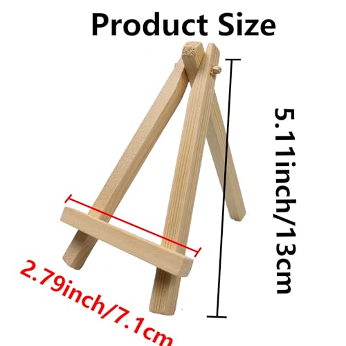 6PCS 5 Inch Mini Wood Display Easel, A-Frame Artist Painting Party Tripod Easel, Burlywood Stand Canvas Holder for DIY, Crafts, Decoration, Photos - style: 5 Inch- 6PCS
