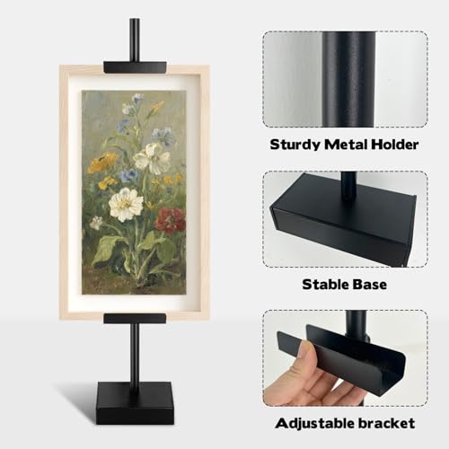 Adjustable Tabletop Easel Stand-Up to 29" H Frame Holder Stand Table Easels for Picture Frames Metal Standing Easel Display Stand for Signs, Display, Artwork, Canvas, Decorative Stand(Black)