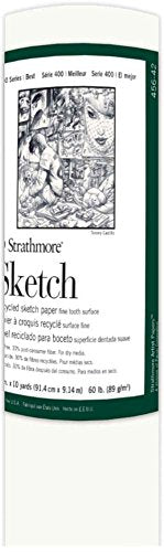 Strathmore 400 Series Sketch Paper Roll, Recycled, 36 inch x 10 yards - Bulk Paper Supplies for Drawing, Illustration, Art Class Students - size: 36x10 yards