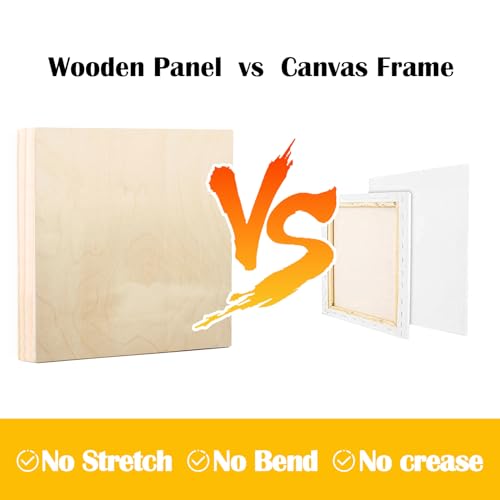 2 Pack 16x16'' Unfinished Gallery Birch Wood Canvas Panels | 1 1/2’’ Deep Cradle Boards for Painting, Acrylic Pouring, Art, Burning, Crafts, Epoxy Resin, Laser Engraving Cutting - size: 16*16 2 Pack